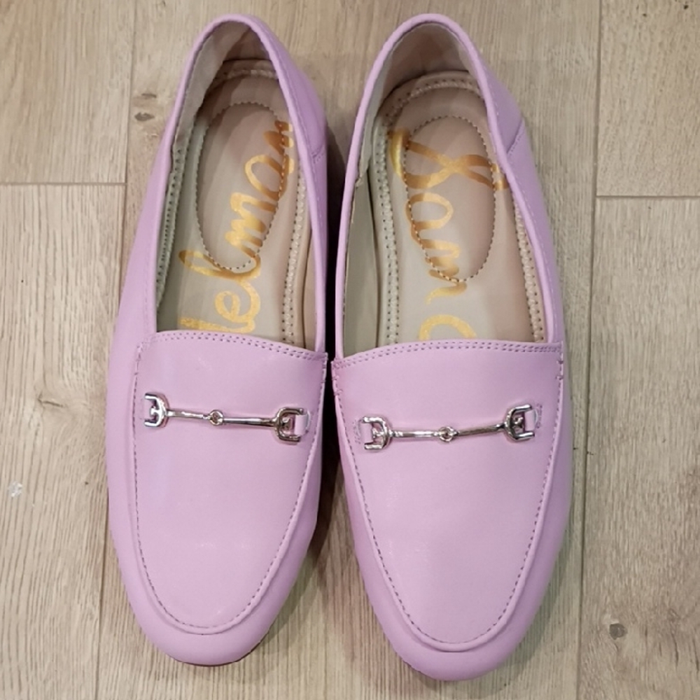 🌸 Sam Edelman Loraine Loafer Size 4 Lavender Pink Leather Flats Brand New